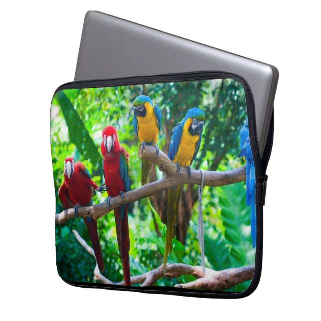 Funda Para Portátil Diseño de loros tropicales (Anverso izquierdo)