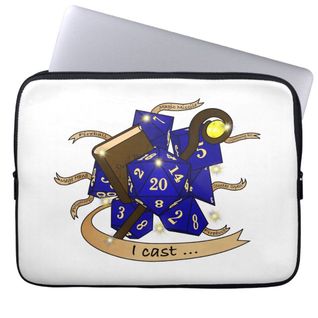 Funda Para Portátil Diseño de los dados del asistente (Frente)