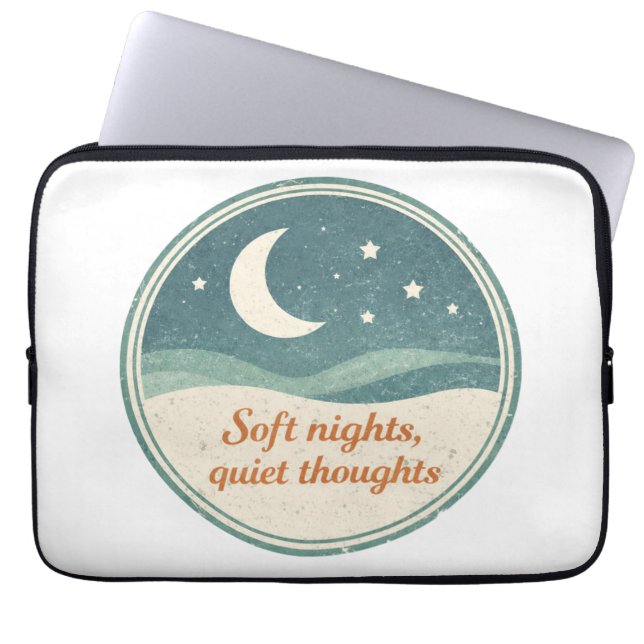 Funda Para Portátil Diseño de luna de noche tranquila (Frente)