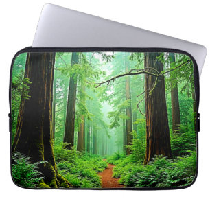Funda Para Portátil Diseño de maleza de bosque de secuoya