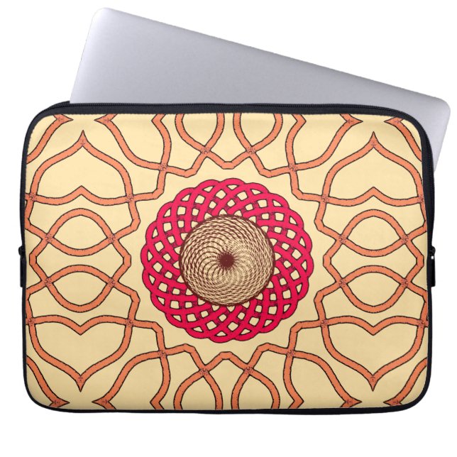 Funda Para Portátil Diseño de Mandala en Espiral Orgánica (Frente)