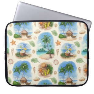 Funda Para Portátil Diseño de Mehndi: Tracería de Doodle curvo