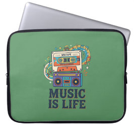 Funda Para Portátil Diseño de Mixtape y Boombox de Música Retro Es Vid