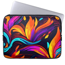 Funda Para Portátil Diseño de Neon Fire con Iconos feroces