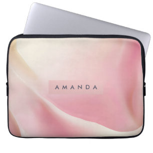 Funda Para Portátil Diseño de Onda de Seda Rosa Suave Personalizado