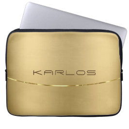 Funda Para Portátil Diseño de oro fino brillante simple
