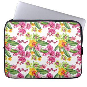 Funda Para Portátil Diseño de orquídeas acuarelas 18