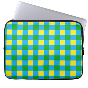 Funda Para Portátil Diseño de patrón de placa de cheque amarillo verde