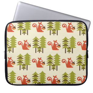 Funda Para Portátil diseño de patrones de bosque sin costura. Ilustrac