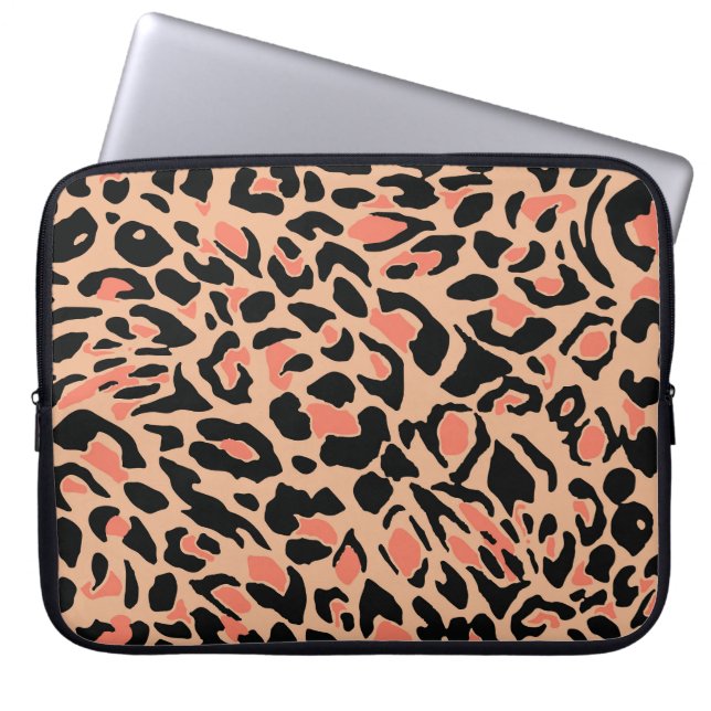 Funda Para Portátil Diseño de patrones de leopardo de época (Frente)