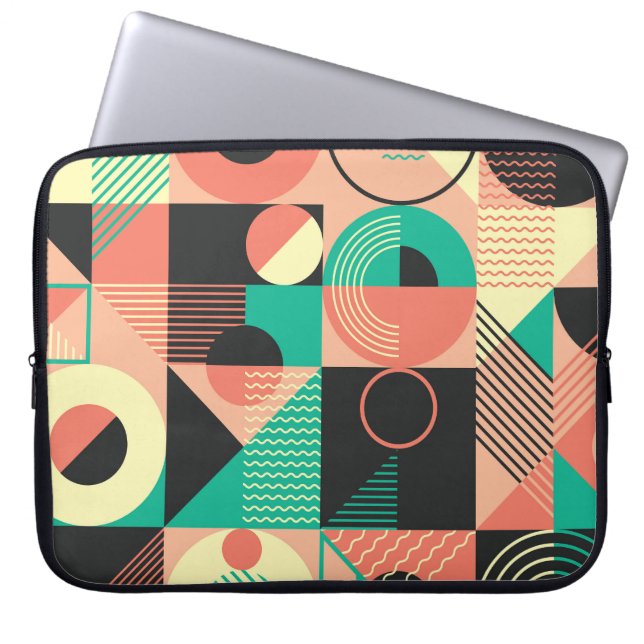 Funda Para Portátil Diseño de patrones geométricos retro (Frente)