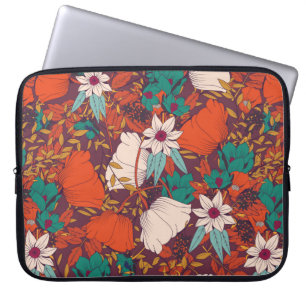 Funda Para Portátil Diseño de patrones impecable con flores dibujadas