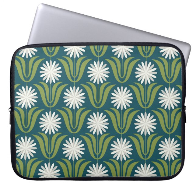 Funda Para Portátil Diseño de patrones impecable de las flores. Estilo (Frente)