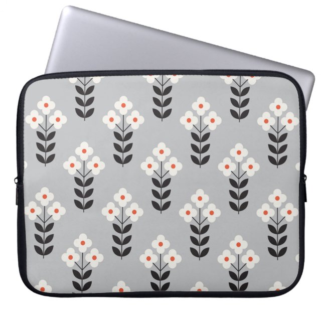 Funda Para Portátil Diseño de patrones impecable de las flores. Estilo (Frente)