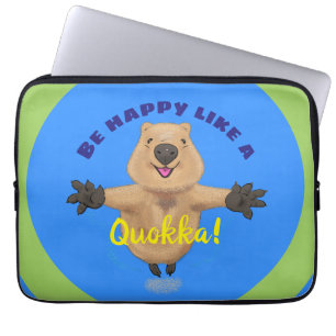 Funda Para Portátil Diseño de personalizados de quokka saltando feliz
