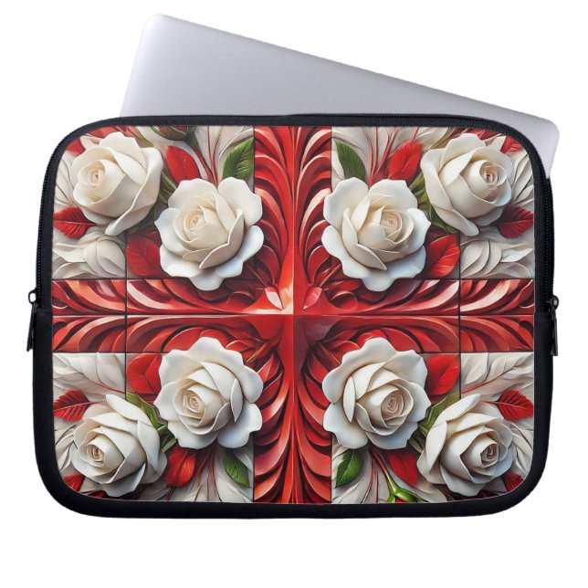 Funda Para Portátil Diseño de portaequipajes con Rosas ingleses (Frente)