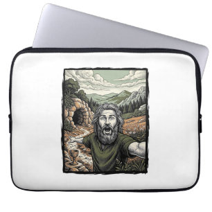 Funda Para Portátil Diseño de retrato barbudo sorprendido de grabado v