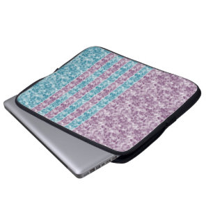 Funda Para Portátil Diseño de salpicaduras de rayas púrpura y aqua