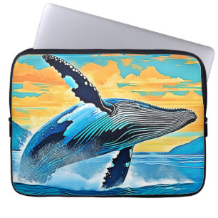 Funda Para Portátil Diseño de Salto de Libertad Oceánica de Ballena Jo