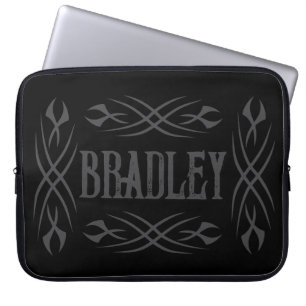 Funda Para Portátil Diseño de tatuaje tribal oscuro personalizado