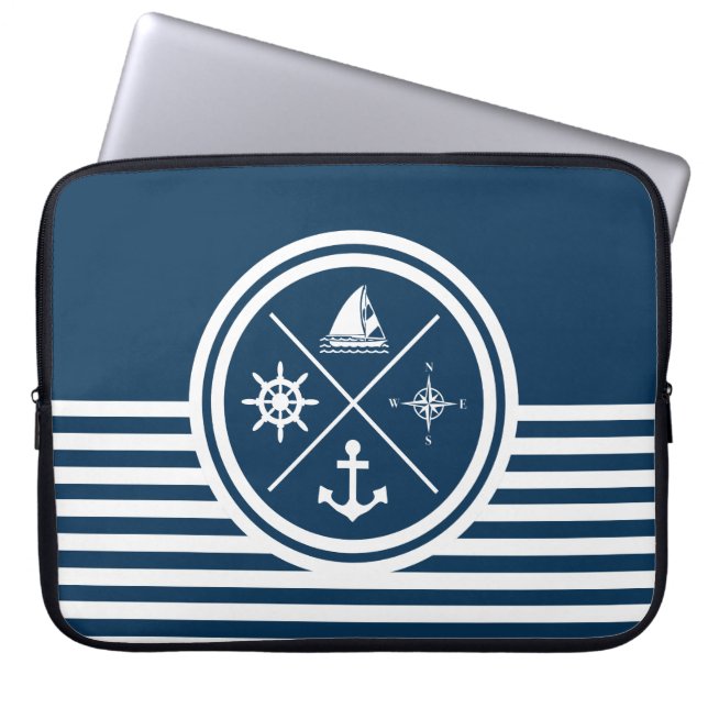 Funda Para Portátil Diseño de temática náutica (Frente)