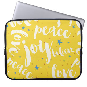 Funda Para Portátil Diseño de texto blanco en fondo amarillo