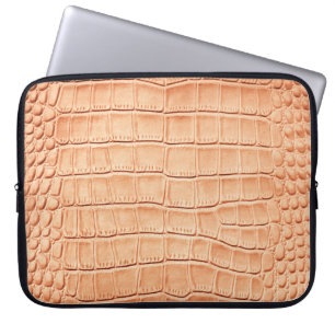 Funda Para Portátil Diseño de textura de cuero reptil naranja