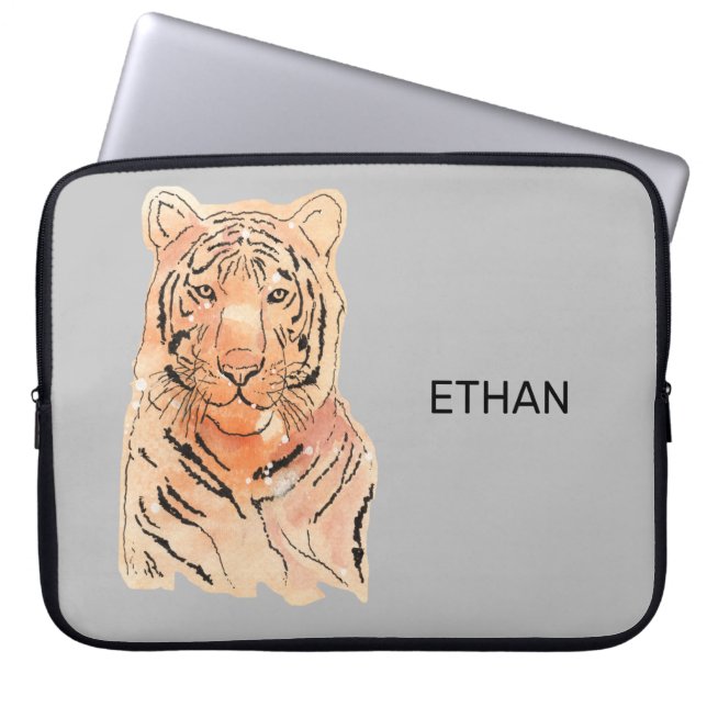 Funda Para Portátil Diseño de tigres en una manga de portátiles (Frente)