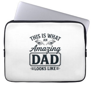 Funda Para Portátil Diseño de tipografía de grabado vintage para papá 
