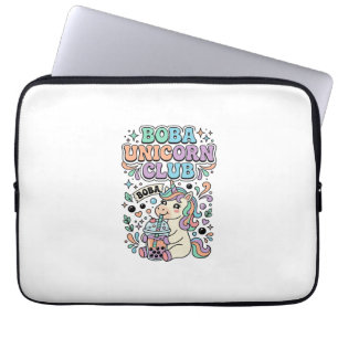 Funda Para Portátil Diseño de tipografía Kawaii Club de Unicornios Bob