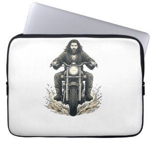 Funda Para Portátil Diseño de vector de motorista de motocicleta de gr