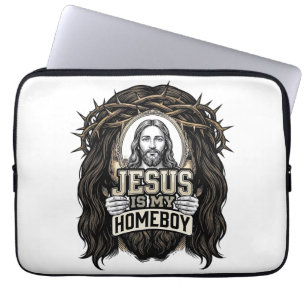 Funda Para Portátil Diseño de vector de santa faz coronada grabada vin