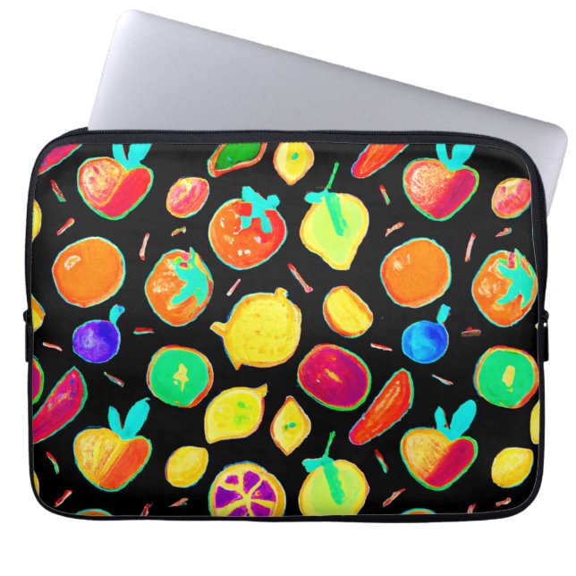 Funda Para Portátil Diseño de visiones de neón fructíferas (Frente)