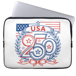 Funda Para Portátil Diseño del emblema del aniversario patriótico USA 