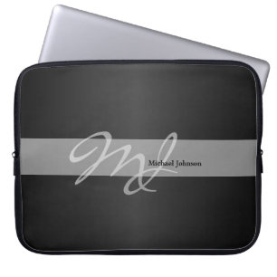 Funda Para Portátil Diseño del monograma y del nombre