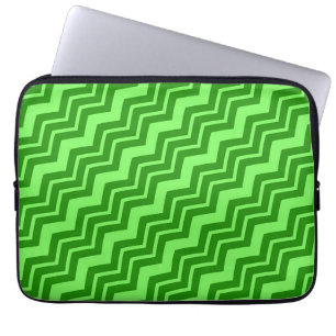 Funda Para Portátil Diseño del patrón de Chevron Zig Zag Green