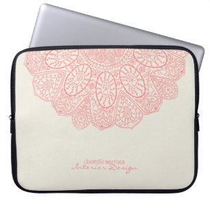 Funda Para Portátil Diseño del patrón de dibujo de mano rosada de Mand