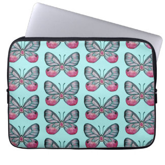Funda Para Portátil Diseño del patrón de mariposa de vidrio Verde azul