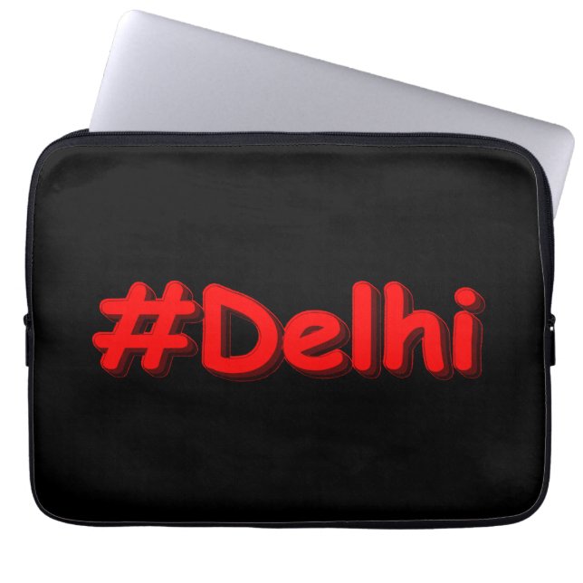 Funda Para Portátil Diseño "Delhi". Comprar ahora Rótulo de caja de ma (Frente)