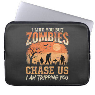 Funda Para Portátil Diseño Divertido Zombies Halloween Nos Persigue