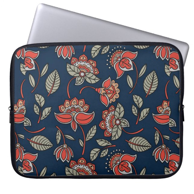 Funda Para Portátil Diseño floral de Batik magnífico (Frente)