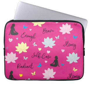 Funda para portátil   Diseño floral de loto de cre