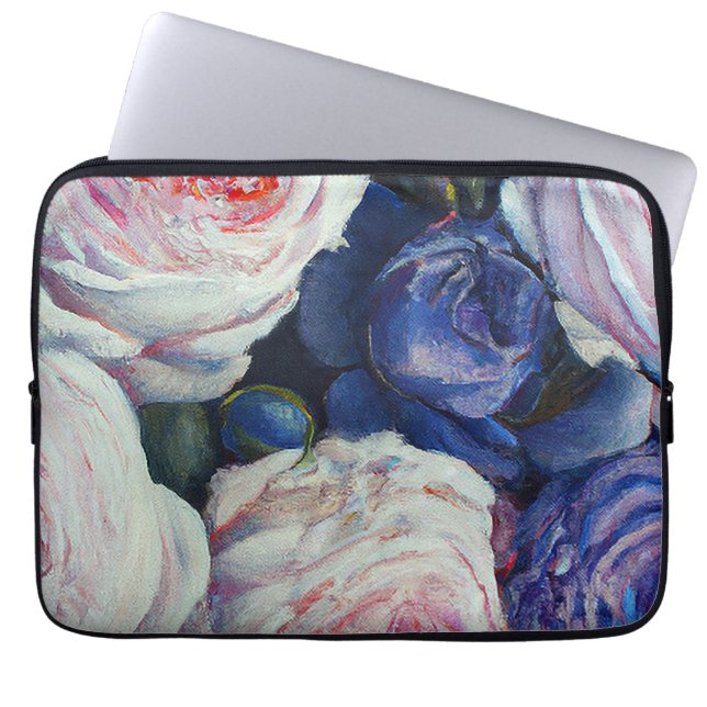 Funda Para Portátil Diseño floral de Rosas barrocos clásicos (Frente)
