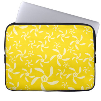 Funda Para Portátil Diseño floral del verano. Amarillo soleado
