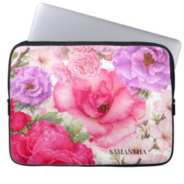 Funda Para Portátil Diseño Floral Personalizado