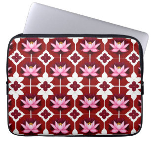 Funda Para Portátil Diseño floral vibrante Loto rosa