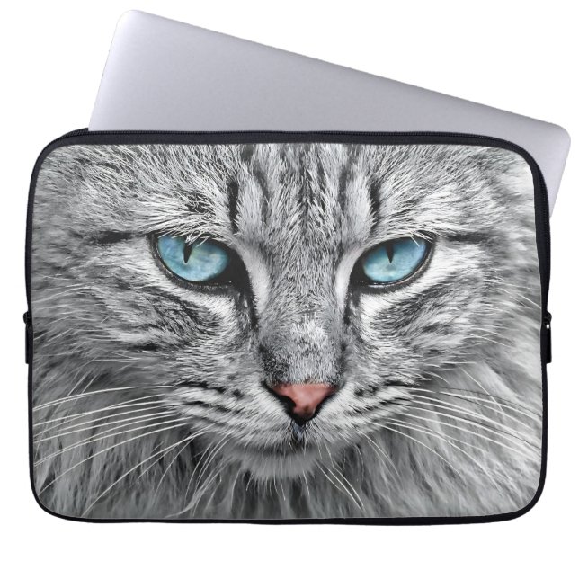 Funda Para Portátil Diseño fractal de cara de gato-10682 (Frente)