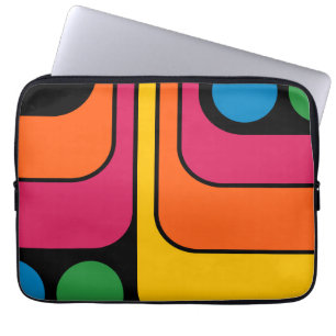 Funda Para Portátil Diseño geométrico de estilo retro de mod de los 70