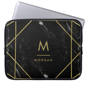 Funda Para Portátil Diseño geométrico del falso oro en mirada de