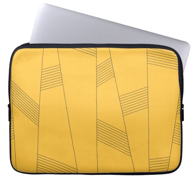 Funda Para Portátil Diseño gráfico abstracto simple, amarillo y modern (Frente)